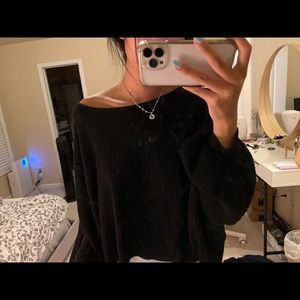 Free People Black Backless Sweater